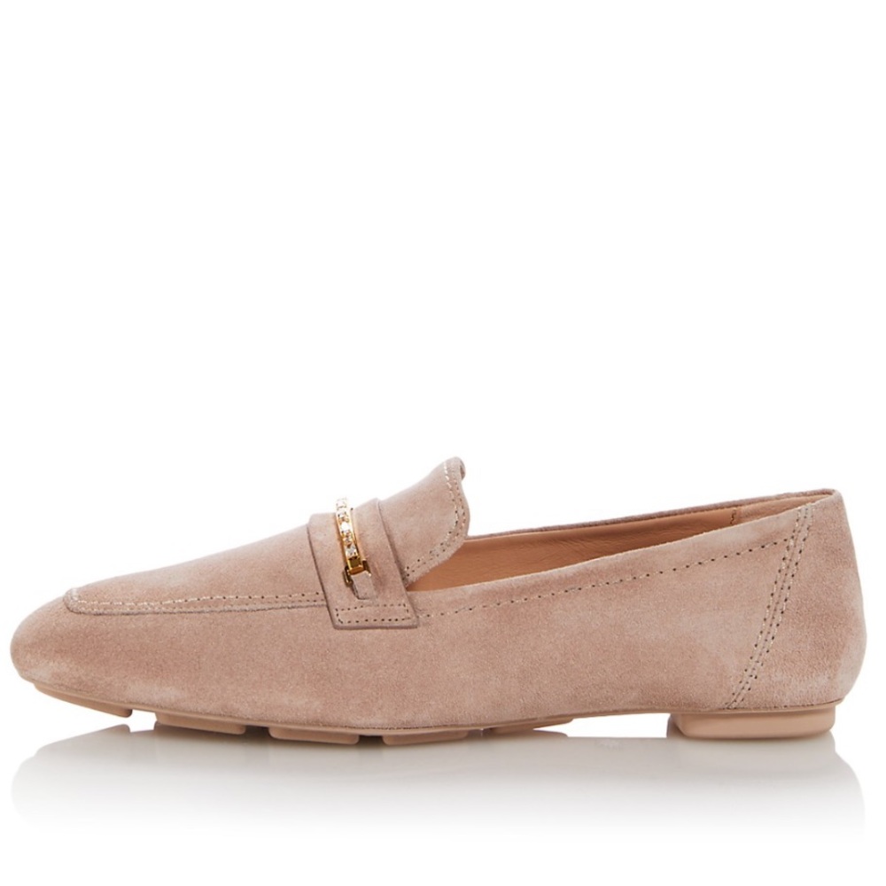 Women's Crystal Deco Jet Loafer Flats Beige Size 9